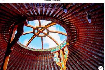 بيت ريفى Orange Yurt With Hot Tub  Sleeps 3, Parking & Wifi