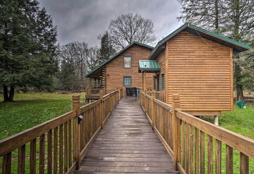 Scenic Log Cabin With Fire Pit & Stocked Creek!