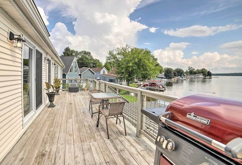 Waterfront Michigan Center Home W/ Boat Dock!