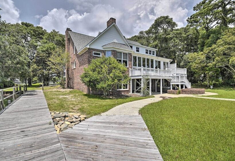 Waterfront Sunset Beach Escape W/ Dock & Golf View