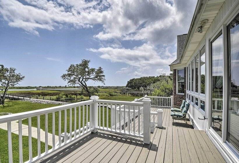 Waterfront Sunset Beach Escape W/ Dock & Golf View