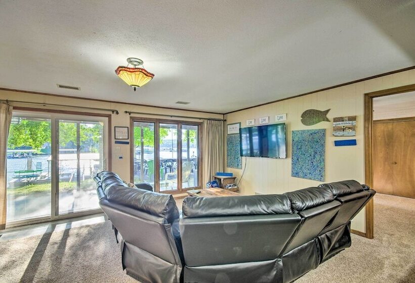 Boat Dock + Slides: Lakefront Gravois Mills Home
