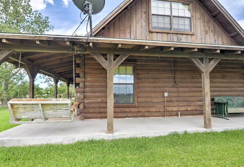 On Farm: Rustic Carmine Log Cabin W/ Porch!