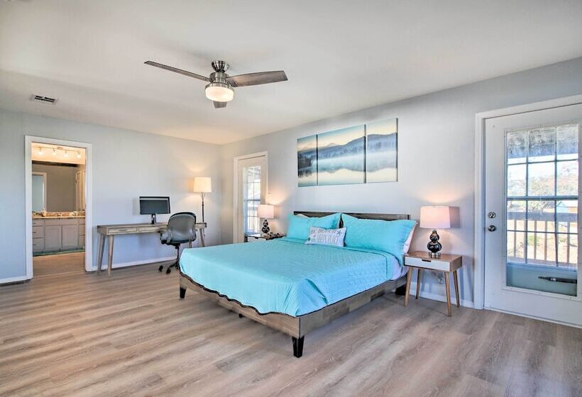 Sunny Lakefront Escape W/ Private Beach & Deck