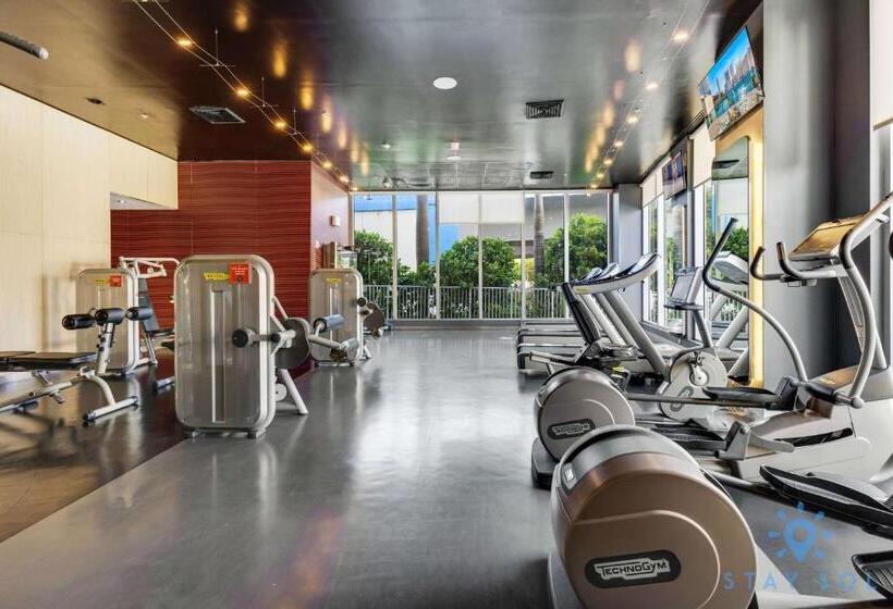 فندق صغير Upper Studio   Balcony   Pool   Gym   Near Beach