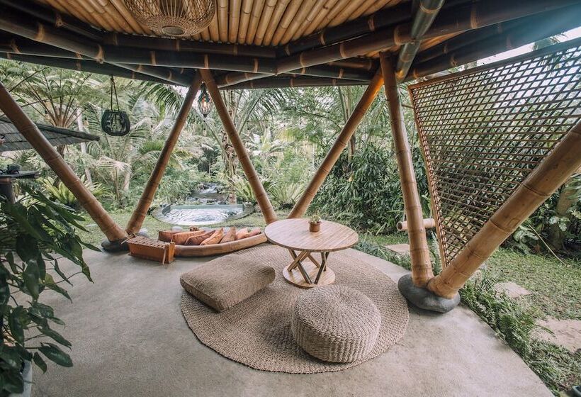 住宿加早餐  Hideout Eco Bamboo House Bali