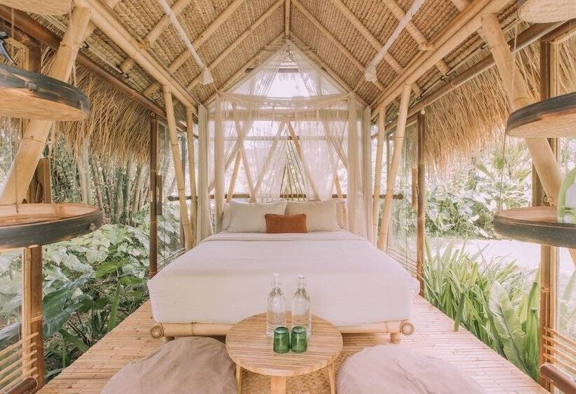 住宿加早餐  Hideout Eco Bamboo House Bali