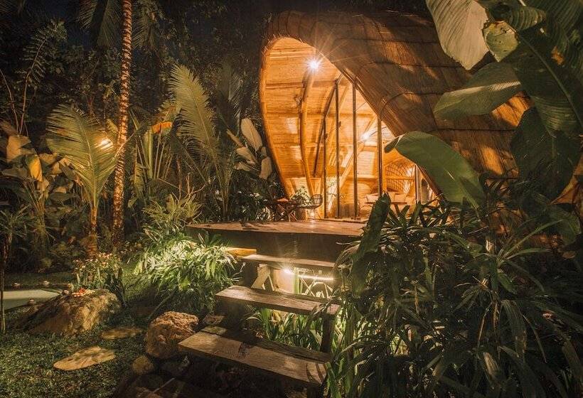 住宿加早餐  Hideout Eco Bamboo House Bali