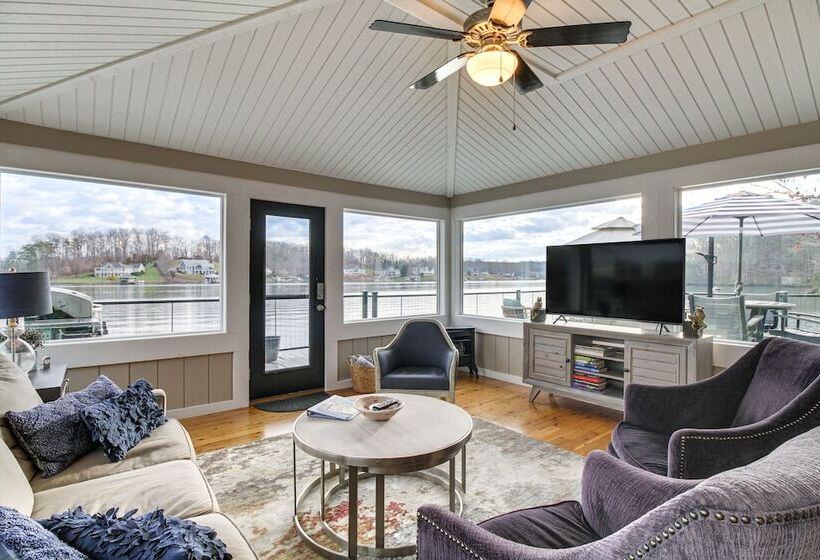 Unique Smith Mountain Lake Home Over Water W/ Dock