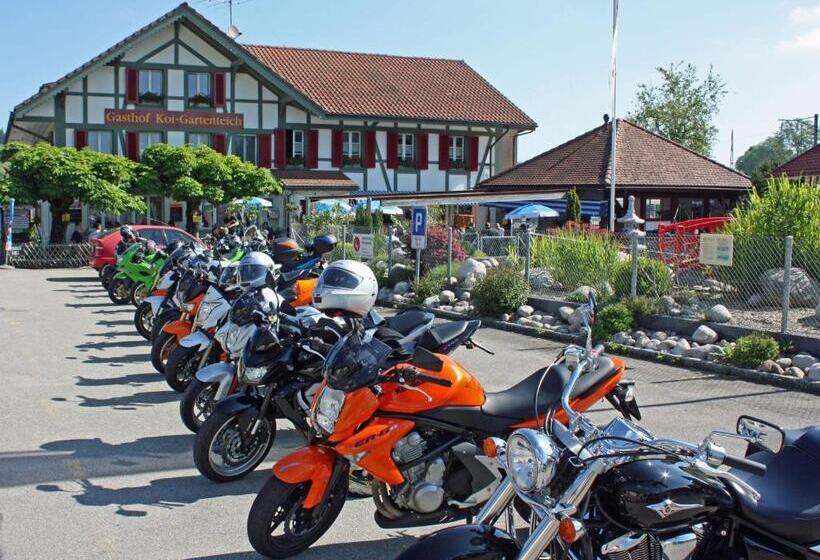 בית מלון כפרי Restaurant Koi Gartenteich