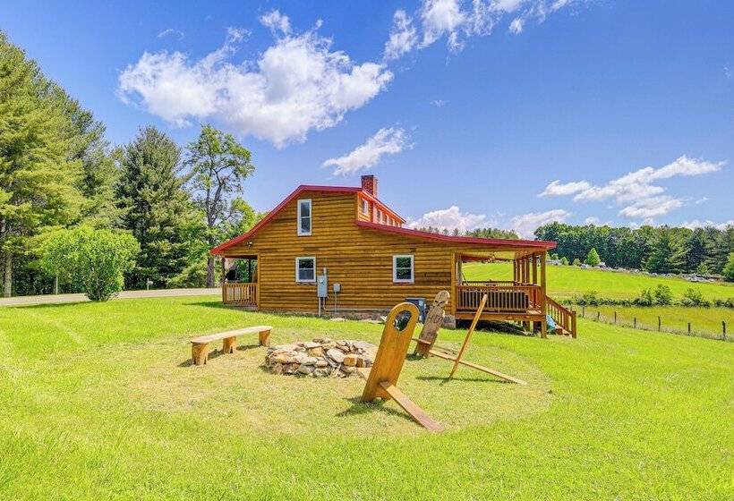 Deck & Scenic View: Historic Cabin In Piney Creek!