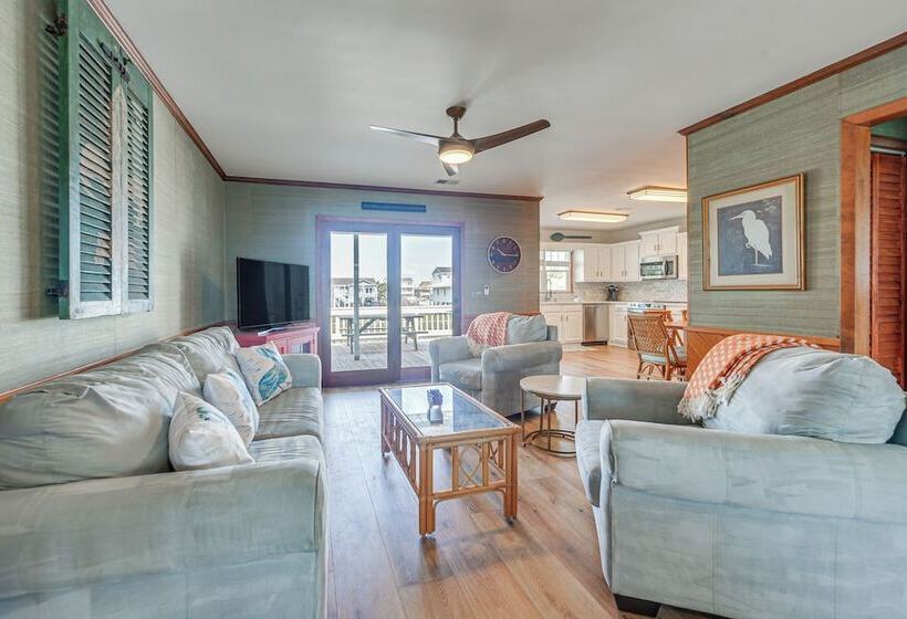 Canal Front Home W/ Deck: Walk To Holden Beach!