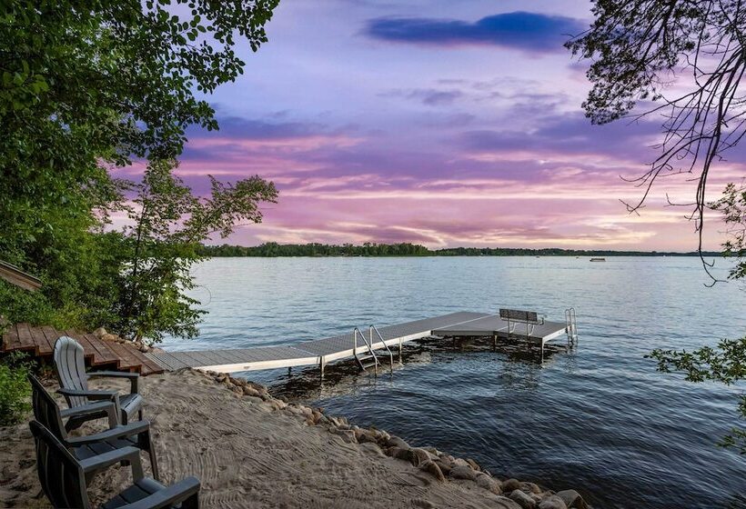 Waterfront Maple Lake Cabins W/ Private Beach!