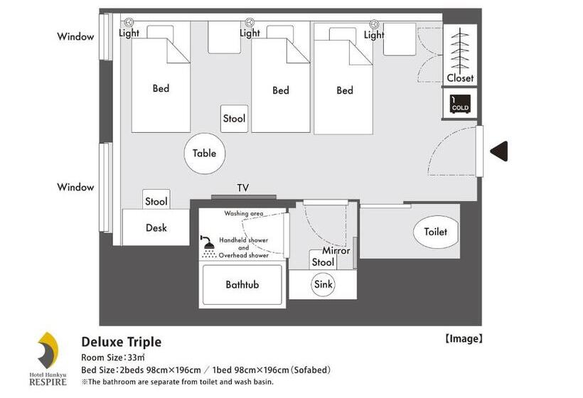 Deluxe Triple Room, Hankyu Respire Osaka