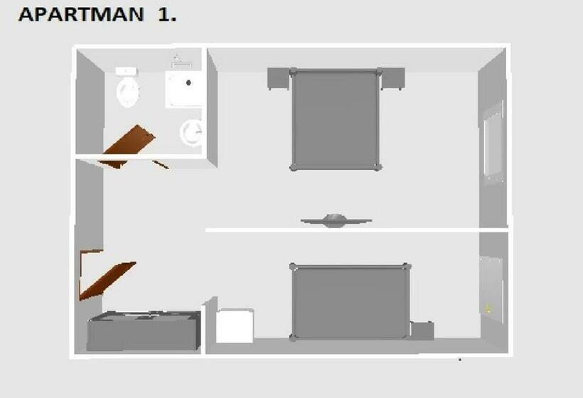 Апартаменты 1 Спальня Нижний Этаж, Thermal Apartman