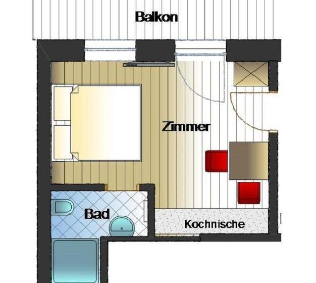 带1个卧室的带阳台的公寓, Aparthotel Rubinius