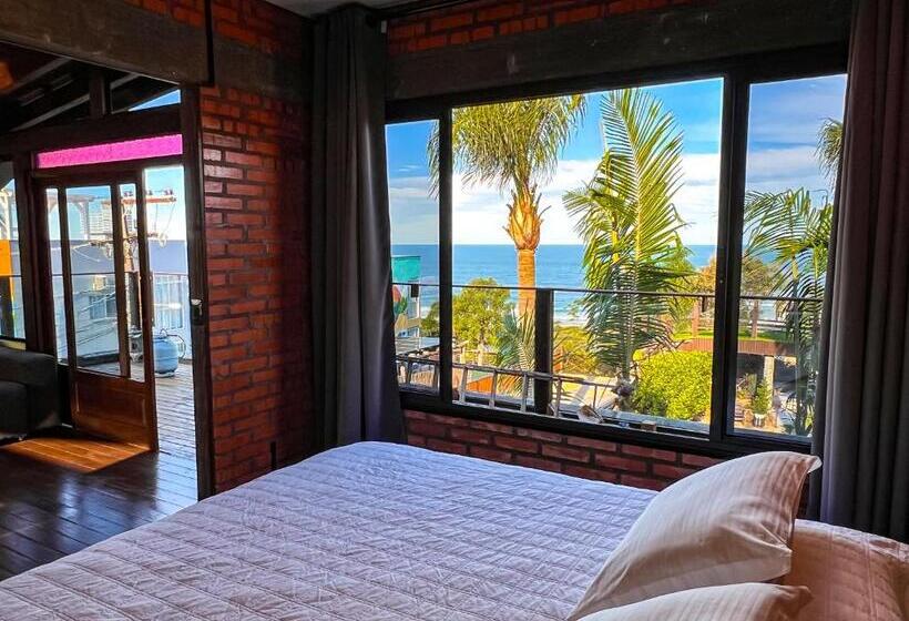 스위트 킹사이즈 침대, Pousada Descanso Do Rei   Vista Para O Mar & Melhor Localização Da Praia Do Rosa