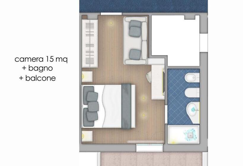 Camera Tripla Classica con Balcone, Novecento Suite
