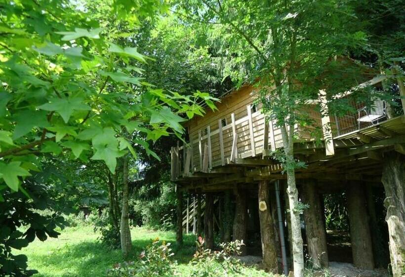 Семейный Номер, Cabane Familiale Tout Confort Avec Jardin, Animaux, Piscine Chauffée Et étangs à Saint Thomas De Cou