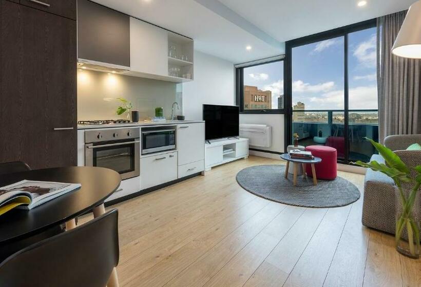 침실 1개 전망 아파트, Oaks Melbourne Southbank Suites