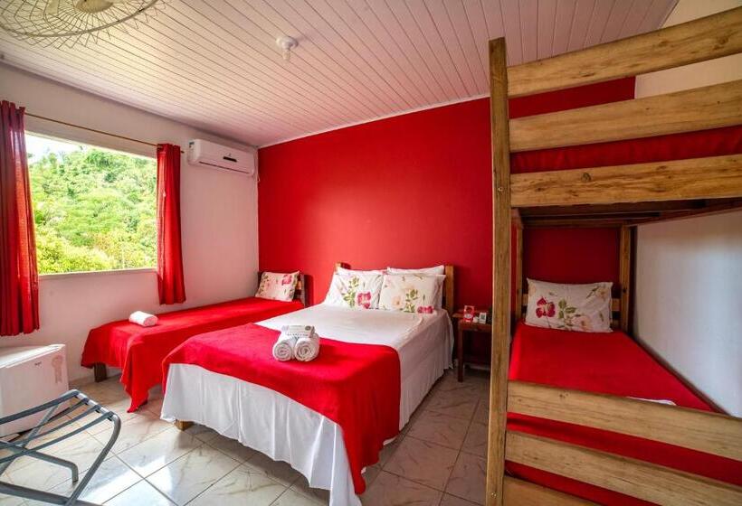 디럭스 패밀리 룸, Pousada Cantinho Do Sossego Paraty Tem Piscina Com Vista Pra Montanha, Salão De Jogos, Café Da Manhã