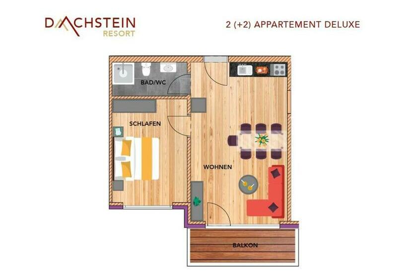 침실 1개 아파트, Apart  Und Wellnesshotel Dachsteinresort