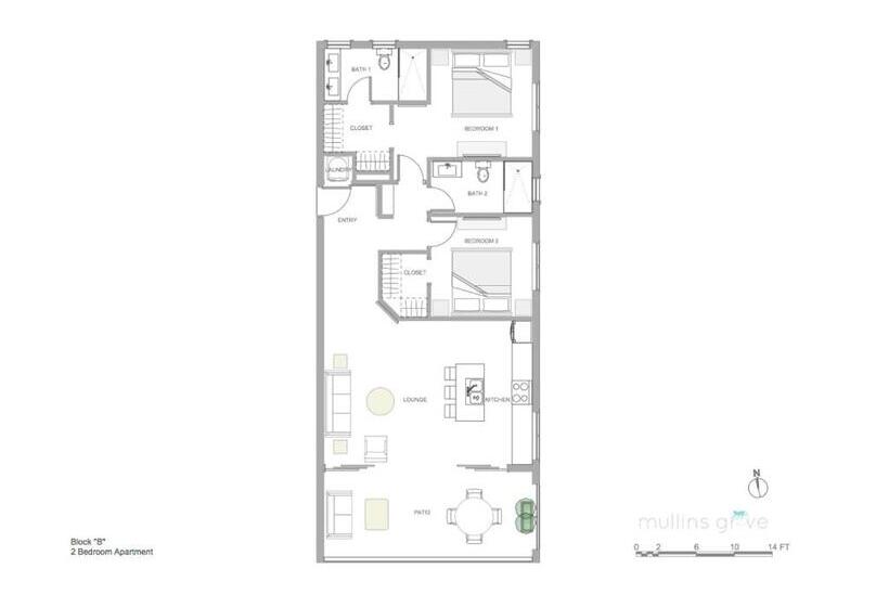 آپارتمان 1 خوابه با چشم‌انداز استخر, Mullins Grove Luxury Apartments