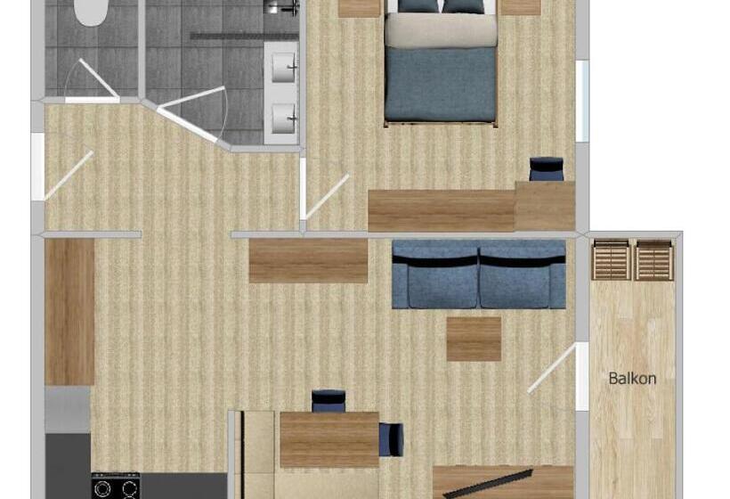 Апартаменты 1 Спальня, Appartements Täli