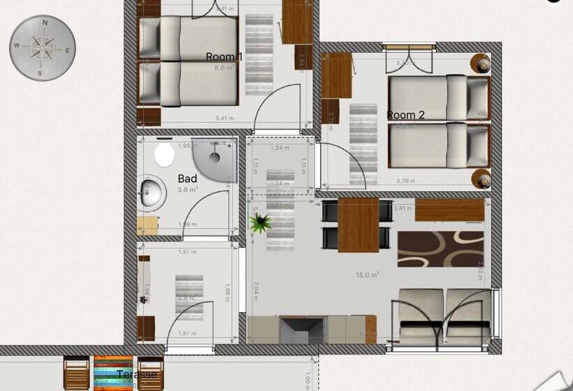 Апартаменты 2 Спальни, Haus Alpenblick Mölltal