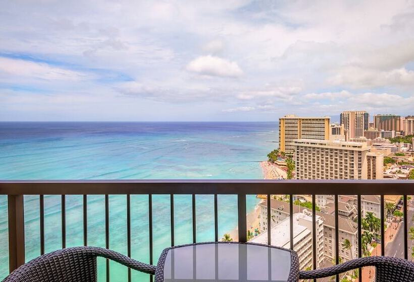 اتاق استاندارد با تخت دوبل و چشم‌انداز دریا, Hyatt Regency Waikiki Beach Resort & Spa