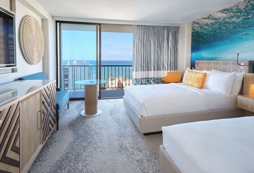 디럭스 룸 바다 전망, Outrigger Waikiki Beachcomber