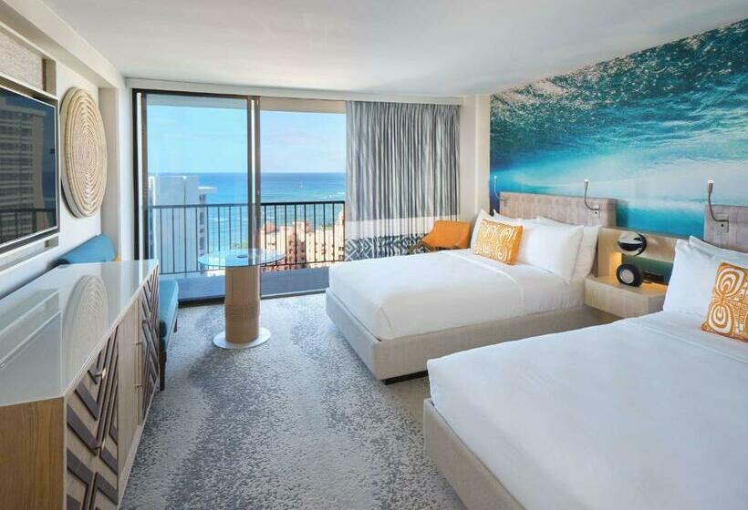 디럭스 룸 바다 전망, Outrigger Waikiki Beachcomber