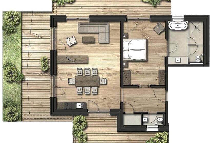 Апартаменты Пентхаус 1 Спальня, Gletscherblick  Serviced Apartments