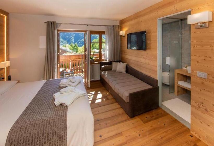 Номер Superior Кровать Кинг, Albergo Edelweiss   Larespa