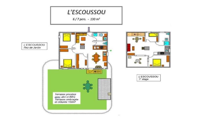 خانه 4 خوابه, Gîte L Escoussou Au Calme, 6p, 4ch, 130m2, Charme Et Nature, Piscine Chauffée, Sud Ardèche
