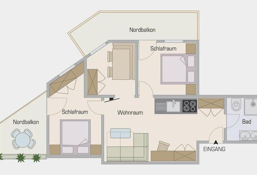 Апартаменты 2 Спальни, Residence Hirzer