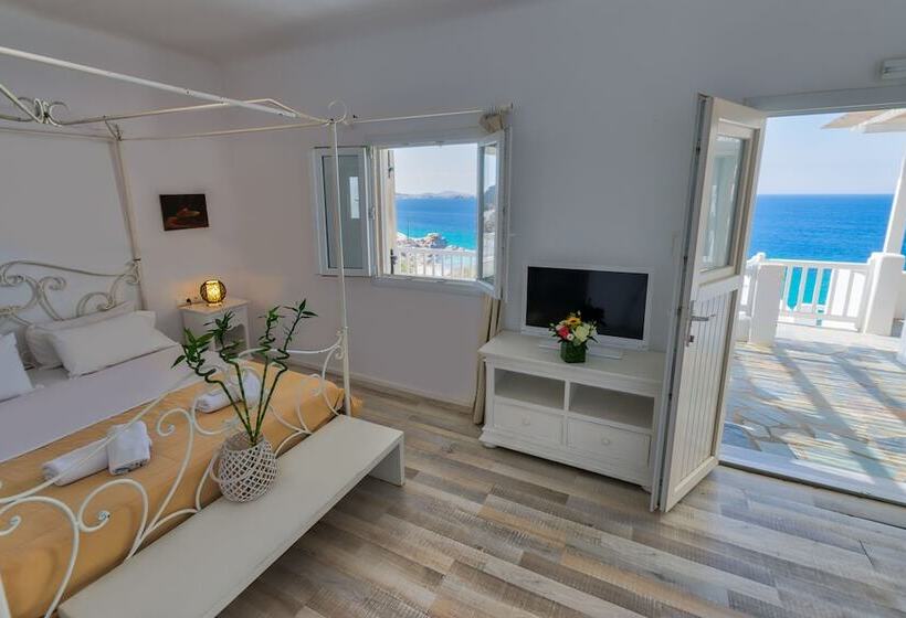 חדר דלוקס עם מרפסת נוף לים, Withinn Mykonos Suites