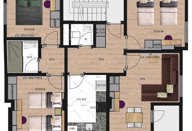 آپارتمان 3 خوابه, Guest Apart Konaklar