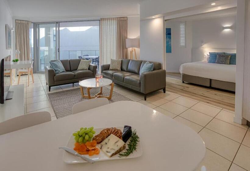 침실 1개 아파트 측면 바다 전망, On The Beach Noosa Resort