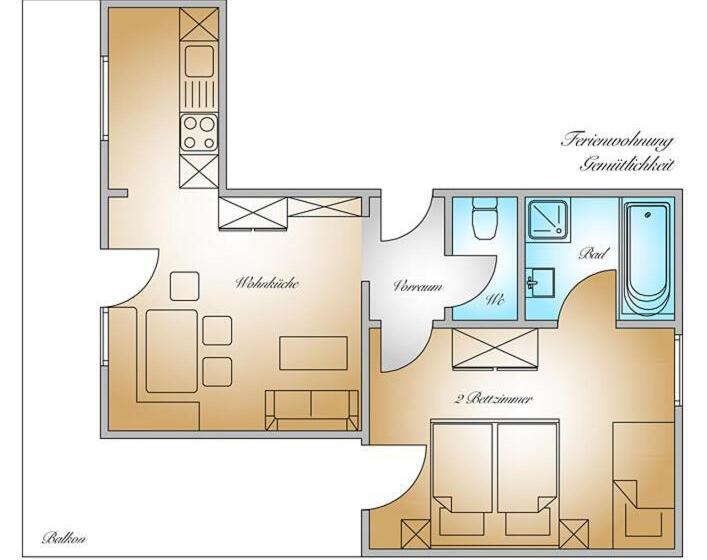 침실 1개 아파트, Gästehaus Herrmann