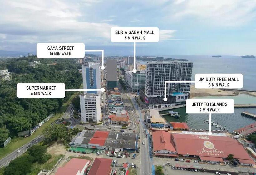 Апартаменты 1 Спальня Вид на Море, Jesselton Quay Sea View
