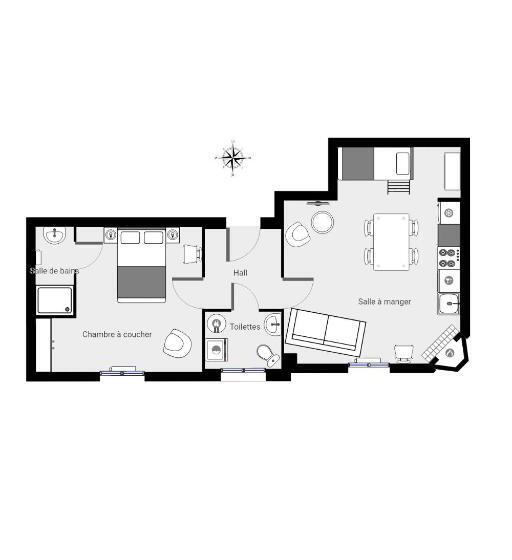 Апартаменты 1 Спальня Вид на Сад, Les Suites De L Alvertonne