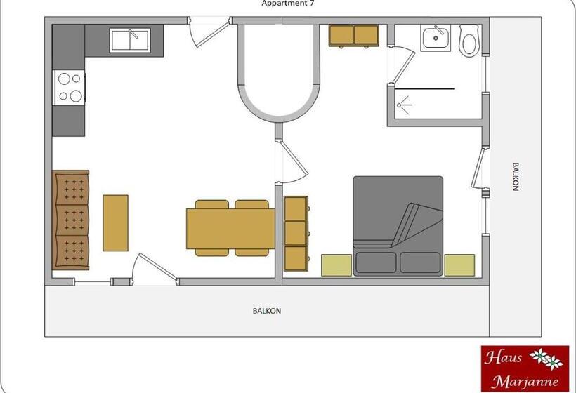 Апартаменты 1 Спальня с Видом, Haus Marjanne