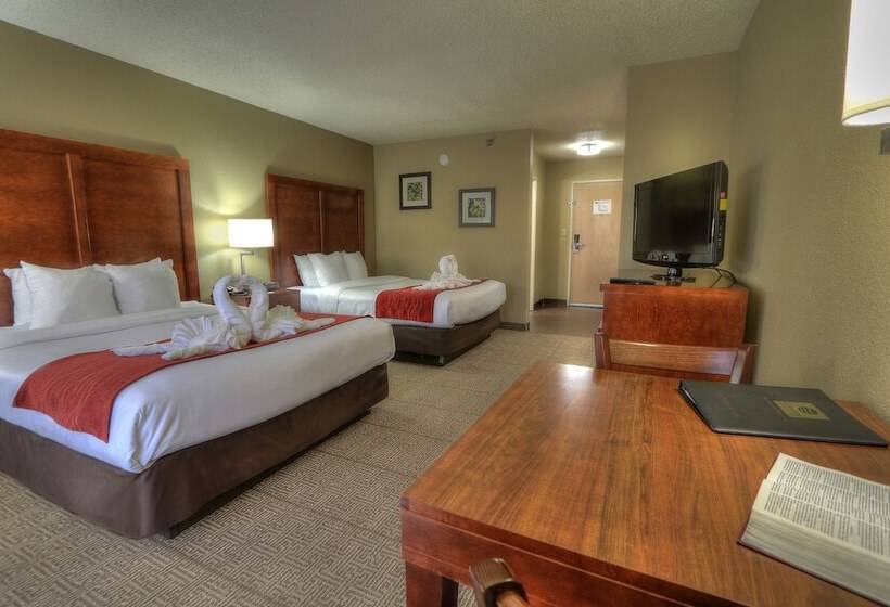 带2个双人床的标准工作室, Comfort Inn & Suites At Dollywood Lane