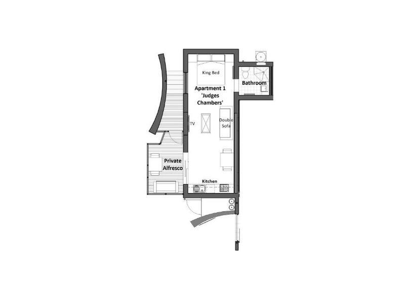 스탠다드 스튜디오 킹침대, Loxton Courthouse Apartments