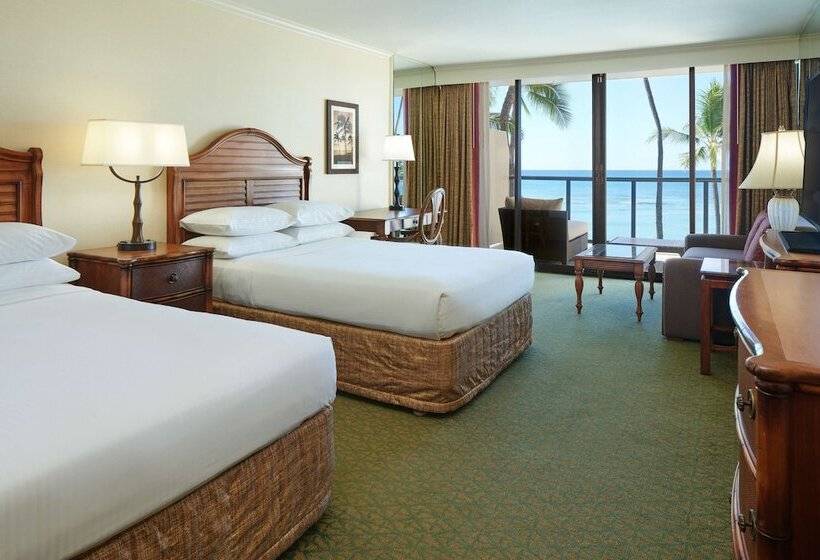 带2个双人床的标准工作室, Outrigger Waikiki Beach Resort