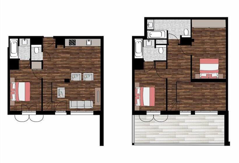 3 Bedroom Duplex Apartment, Dormio Resort Les Portes Du Mont Blanc