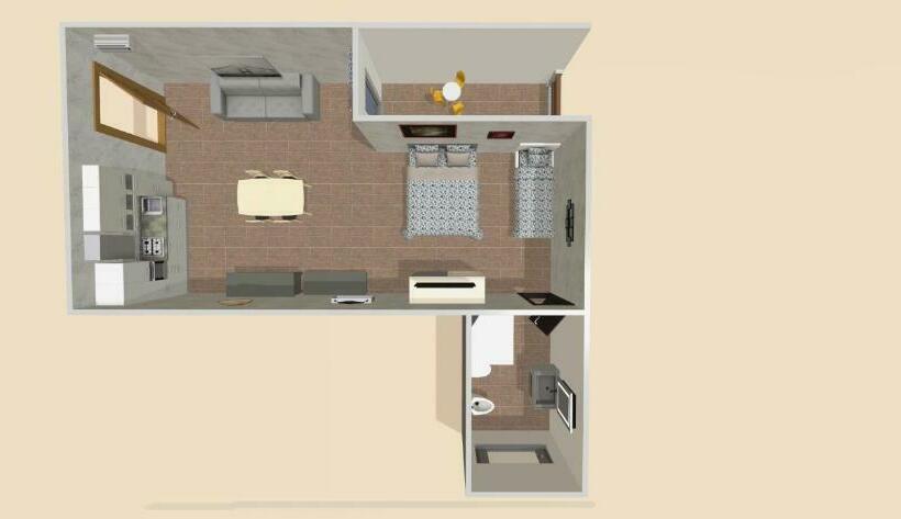标准工作室带阳台, B&b Le Mansarde