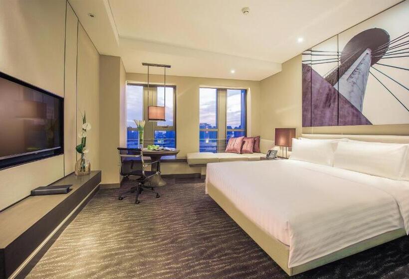 חדר דלוקס,מיטת קינג עם נוף לעיר, Pan Pacific Tianjin