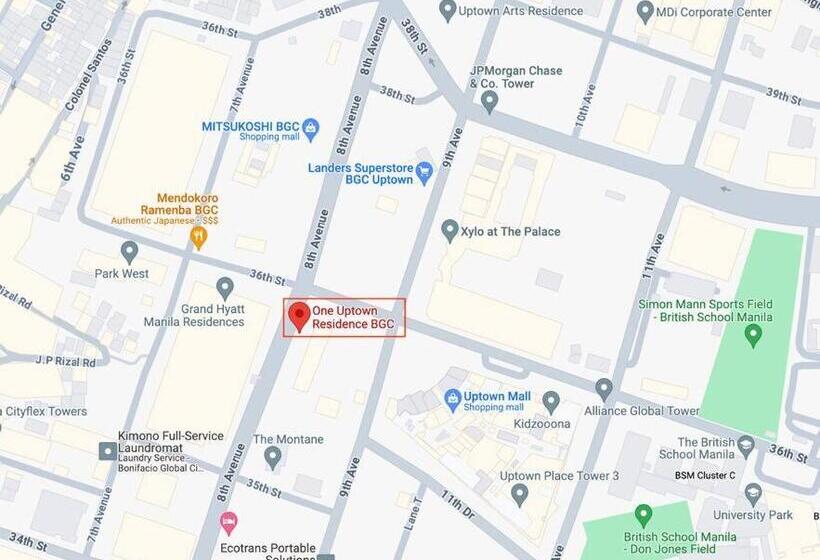침실 1개 풀장 전망 아파트, One Uptown Residences Bgc
